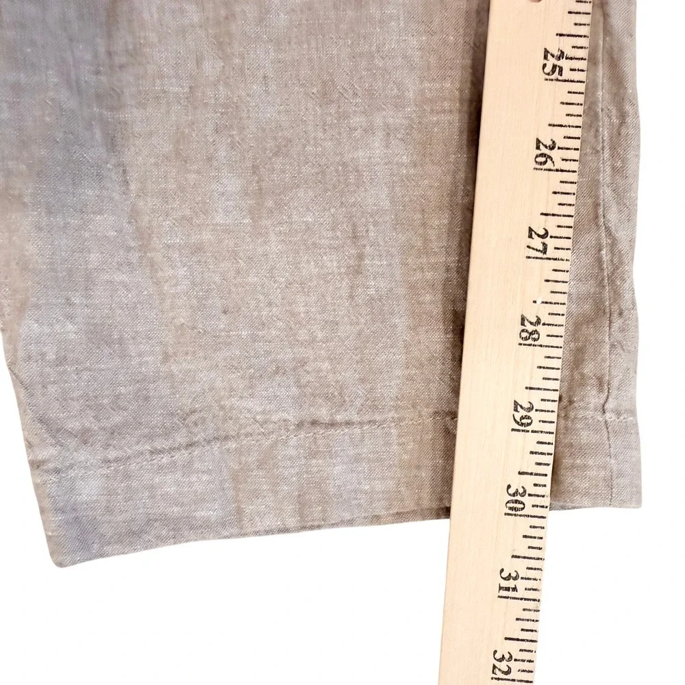 Perry Ellis Linen Blend Pants Mens 32x32 Beige Drawstring Casual Trousers